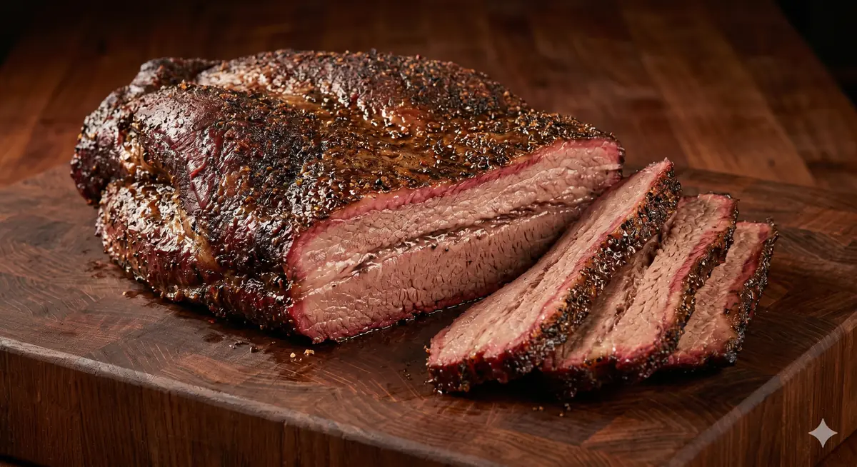 Family freezer case brisket and beef selections